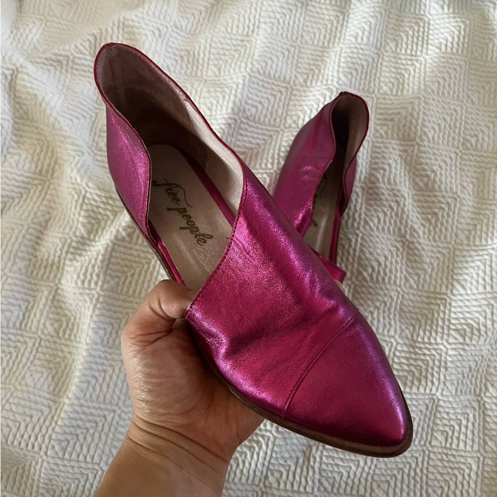 Free People Royale Flat Metallic Pink Size 37
